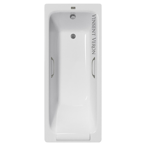 Чугунная ванна Vinsent Veron Italon 170x70 VIT1707045H/VH0012GM цвет Белый с квадратными ручками оружейная сталь