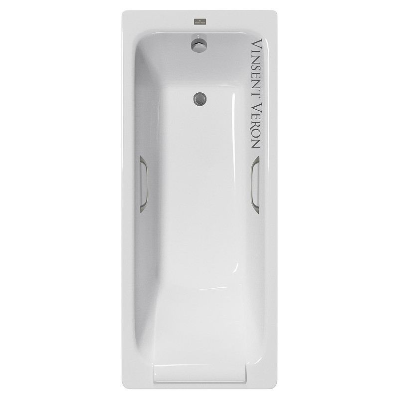 Чугунная ванна Vinsent Veron Italon 170x70 VIT1707045H/VH0012GM цвет Белый с квадратными ручками оружейная сталь
