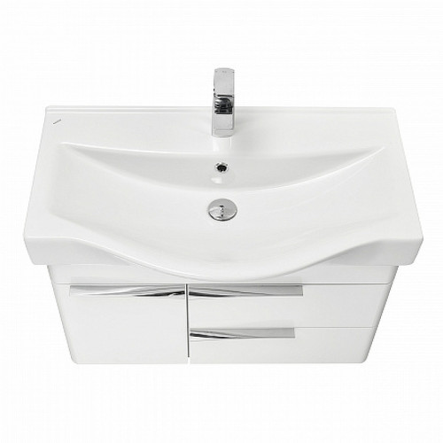 Тумба под раковину Aquaton Беверли 80 1A235501BV010 подвесная Белый глянец МДФ / ЛДСП