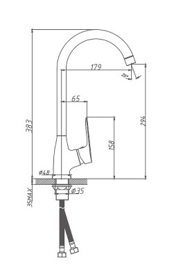 Смеситель для кухни Haiba HB70506 Хром