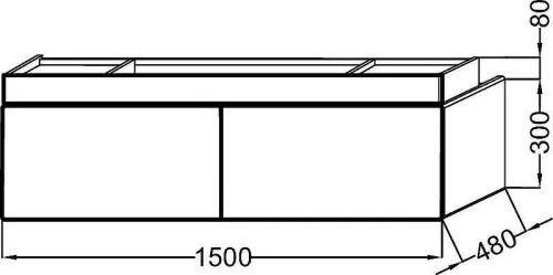 Тумба под раковину Jacob Delafon Terrace 150 EB1189-M53 цвет Серый