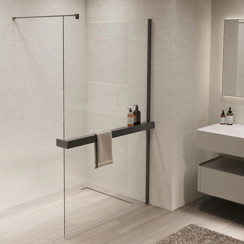 Душевая перегородка Vincea Walk in 110 VSW-1HR110CLGM профиль цвет Вороненая сталь стекло прозрачное
