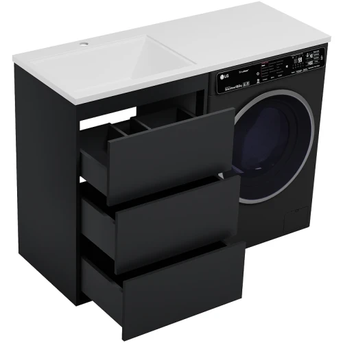 Тумба с раковиной Brevita Grafit 120 L УТ000012545 Графит матовый МДФ / ЛДСП