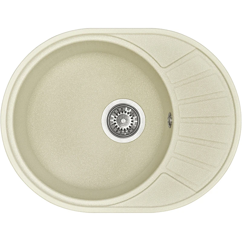 Кухонная мойка Aquaton Чезана 57 1A711232CS240 Жемчуг искусственный камень (литьевой мрамор) встраиваемый