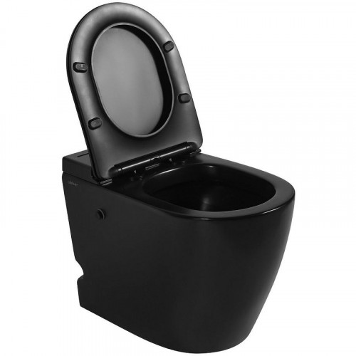 Унитаз Abber Bequem AC1115PMB приставной Черный матовый с сиденьем Микролифт