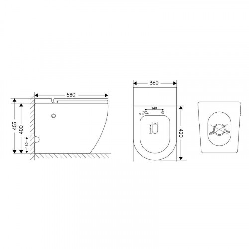 Унитаз Abber Bequem AC1115PMB приставной Черный матовый с сиденьем Микролифт