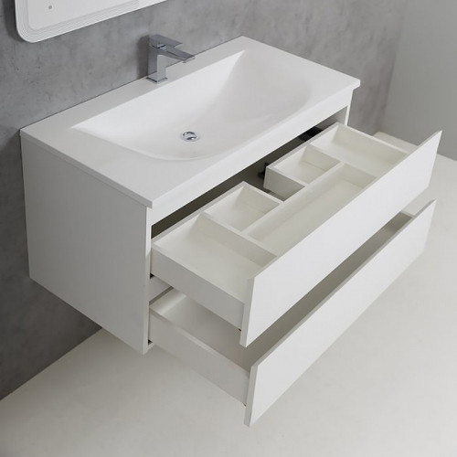 Тумба под раковину Cezares MOLVENO-100-2C-SO-BG подвесная Bianco Ghiaccio МДФ / ЛДСП