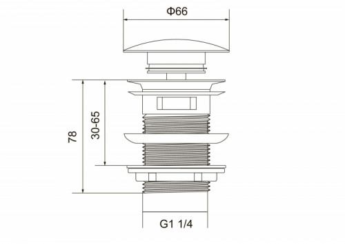 Донный клапан Timo 8011/17 click-clack Золотой матовый