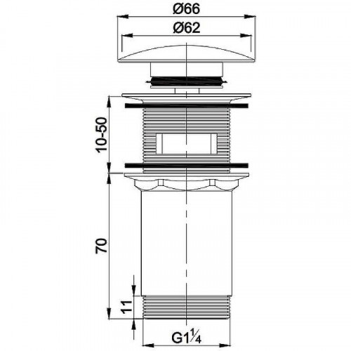 Донный клапан Omnires A706AT click-clack Антрацит