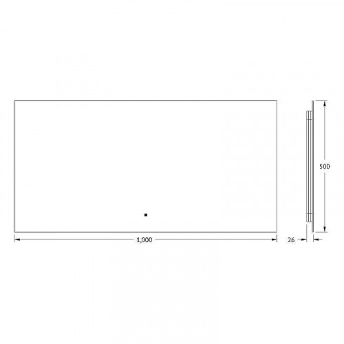 Зеркало Defesto Glow 100х50 DF 2515RH с подсветкой 28W-3000К/с фацетом/ИК - выключатель/Теплый белый свет