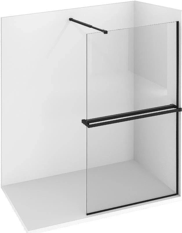 Металлическая полка Niagara Nova 100 NG1075B с полотенцедержателем Черная матовая