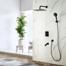 Душевая система Lemark Bronx LM3742BL c термостатом цвет Черный