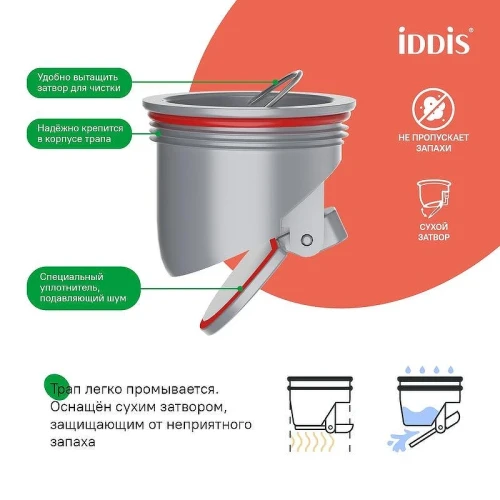 Душевой трап Iddis Perfex 980CV10SB3DDZ с решеткой цвет Хром матовый