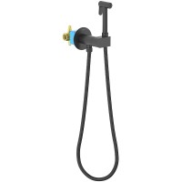 Гигиенический душ со смесителем Aquatek Оберон AQ1024MB Черный матовый латунь встраиваемый