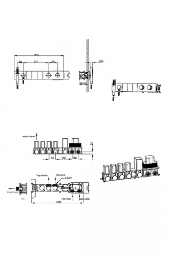 Смеситель для душа Boheme Zodiac 133-SYS-B с термостатом цвет Черный матовый