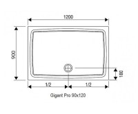 Акриловый поддон для душа Ravak Gigant 120x90 LA XA01G701210 Белый