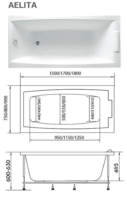 Акриловая ванна Creto Elite 150х75 11-15075 цвет Белый