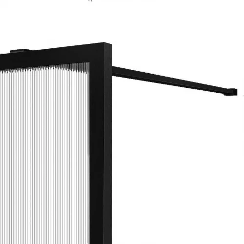 Душевая перегородка Vincea Walk-In 110 VSW-1HP110FLB профиль Черный матовый стекло рифленое