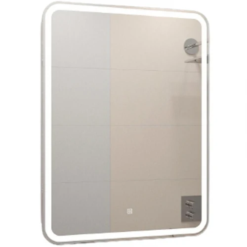 Зеркальный шкаф Art&Max Platino AM-Pla-600-800-1D-R-DS-F с подсветкой с сенсорным выключателем Белый МДФ / ЛДСП, стекло