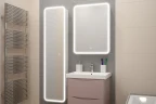 Зеркальный шкаф Art&Max Platino AM-Pla-600-800-1D-R-DS-F с подсветкой с сенсорным выключателем Белый МДФ / ЛДСП, стекло