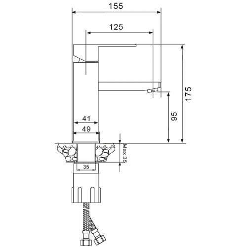 Смеситель для раковины WesnaArt Kubus KUB13-210 Сатин