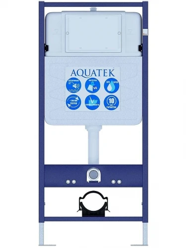 Комплект унитаза с инсталляцией Aquatek Set Aquatek Европа T KDI14 цвет Белый с сиденьем Микролифт и клавишей смыва цвет Хром матовый
