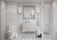 Зеркало Aquaton Леон 80 1A186402LBPS0 Дуб белый МДФ / ЛДСП, стекло