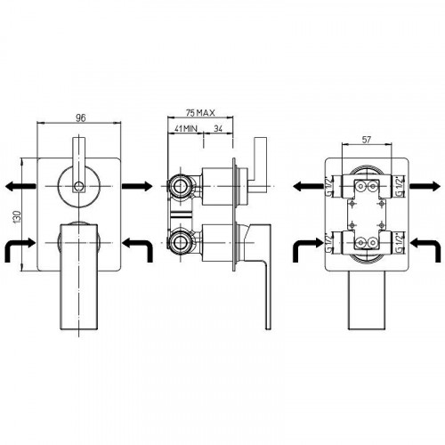 Смеситель для душа Paini Bari RTYO6911 Черный матовый