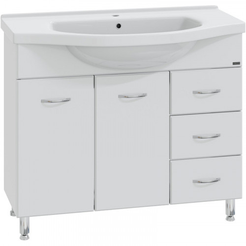 Тумба под раковину СанТа Эльбрус 100 201107 Белая МДФ / ЛДСП