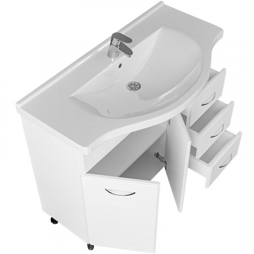 Тумба под раковину СанТа Эльбрус 100 201107 Белая МДФ / ЛДСП