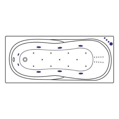 Акриловая ванна Excellent Sekwana 170x75 WAEX.SEK17.ULTRATNANO.GL цвет Белый с гидромассажем форсунки Золото