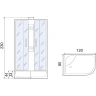 Душевая кабина Мономах XL Б/К 120x80x44 МЗ R 10000012106 без гидромассажа