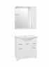 Зеркало со шкафом Style Line Олеандр 2 Люкс 75 ЛС-00000051 с подсветкой Белое МДФ / ЛДСП, стекло