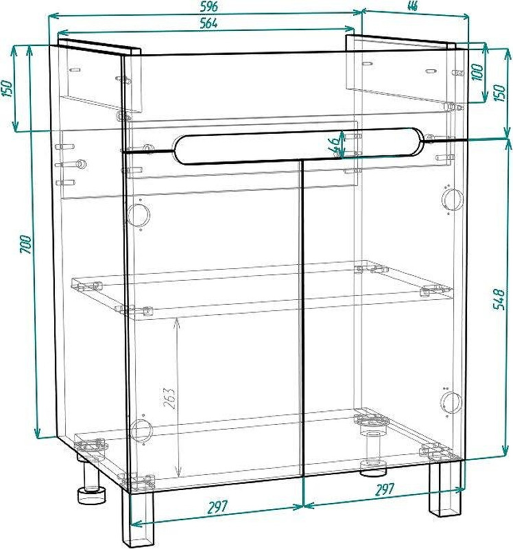 Тумба с раковиной DIWO Коломна 60 TR-704968 цвет Белый