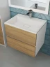 Тумба с раковиной Uperwood Barsa 60 2930205646 подвесная цвет Белый матовый Дуб сонома