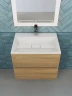 Тумба с раковиной Uperwood Barsa 60 2930205646 подвесная цвет Белый матовый Дуб сонома