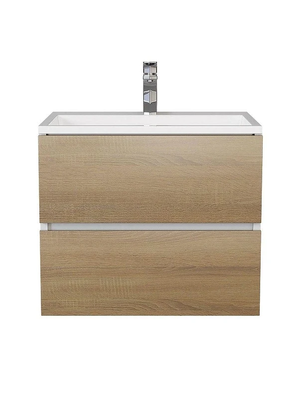 Тумба с раковиной Uperwood Barsa 60 2930205646 подвесная цвет Белый матовый Дуб сонома