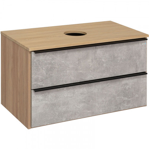 Тумба под раковину Runo Мальта 85 00-00001100 Серая Дуб МДФ / ЛДСП