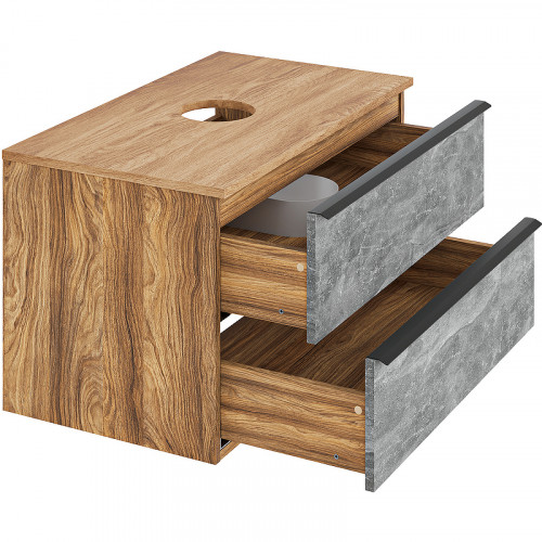 Тумба под раковину Runo Мальта 85 00-00001100 Серая Дуб МДФ / ЛДСП