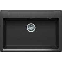 Кухонная мойка Polygran Argo-760 №16 575882 Черная искусственный камень (литьевой мрамор) встраиваемый