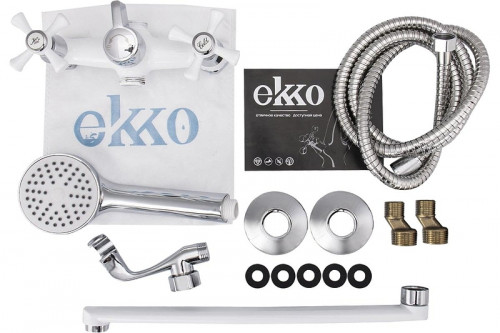 Смеситель для ванны Ekko E22332 универсальный цвет Хром Белый