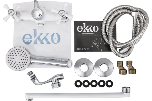 Смеситель для ванны Ekko E22332 универсальный цвет Хром Белый