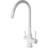 Смеситель для кухни Frap H96 F4396-8 Белый латунь на столешницу