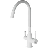 Смеситель для кухни Frap H96 F4396-8 Белый латунь на столешницу