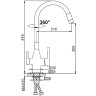 Смеситель для кухни Frap H96 F4396-8 Белый латунь на столешницу