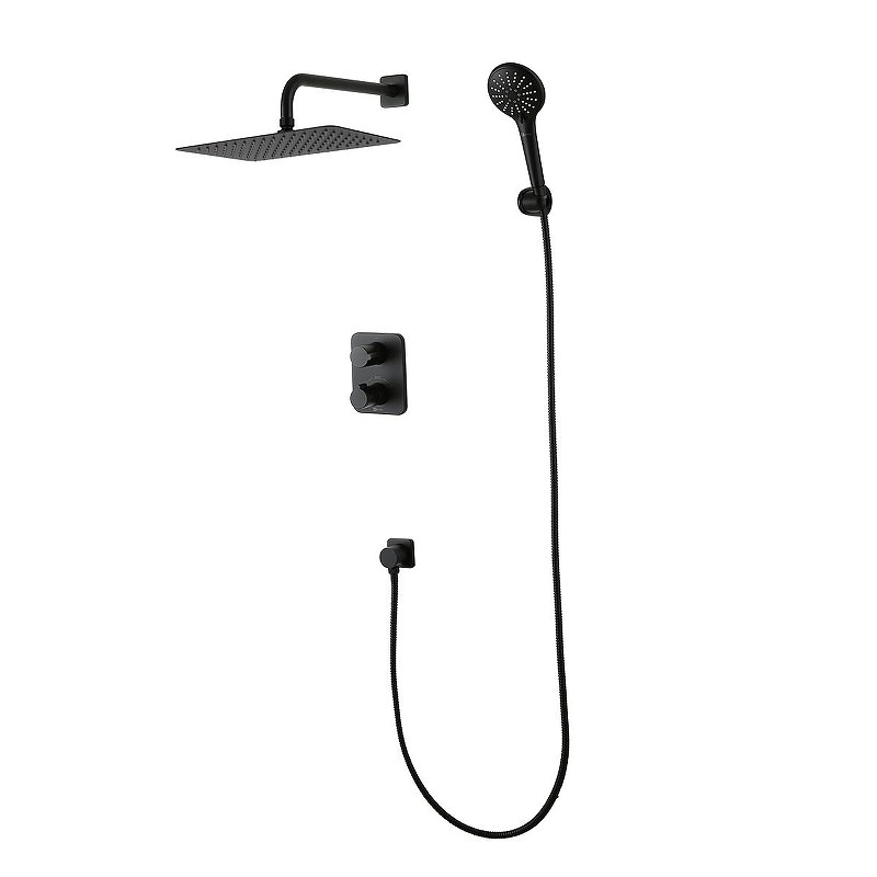 Душевая система Lemark Bronx LM3749BL c термостатом цвет Черный
