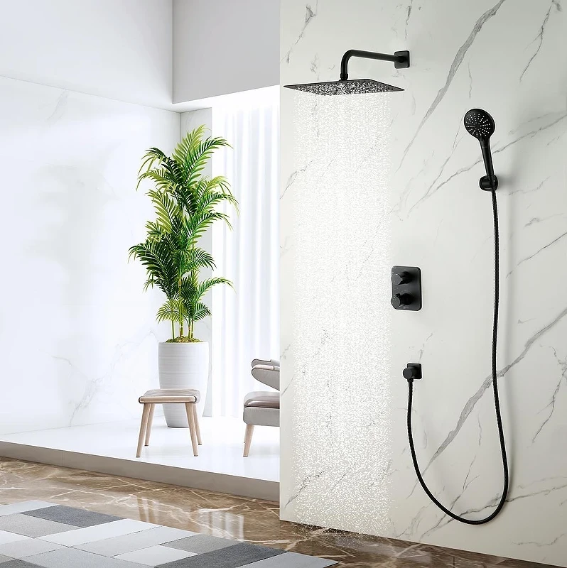 Душевая система Lemark Bronx LM3749BL c термостатом цвет Черный