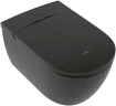 Унитаз биде Villeroy&Boch Viclean V0E200R7 подвесной цвет Pure Black CeramicPlus с сиденьем Микролифт