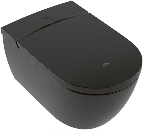 Унитаз биде Villeroy&amp;Boch Viclean V0E200R7 подвесной цвет Pure Black CeramicPlus с сиденьем Микролифт