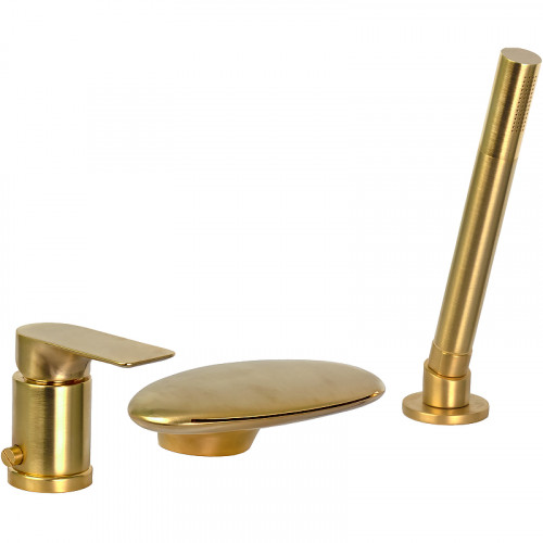 Смеситель на борт ванны Remer Infinity I07UFBG Золото брашированное латунь